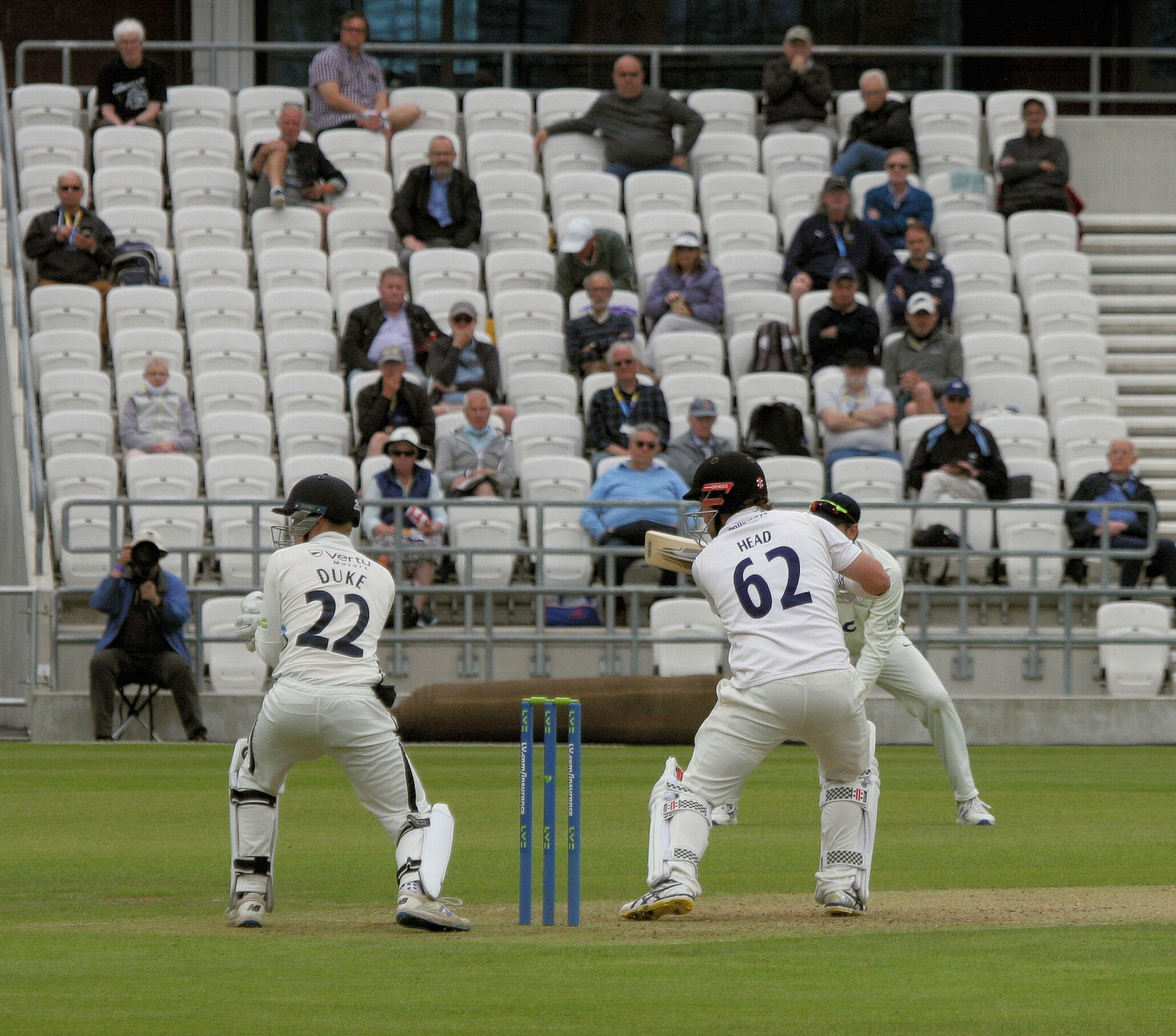 Travis Head batting in a county cricket match in 2021