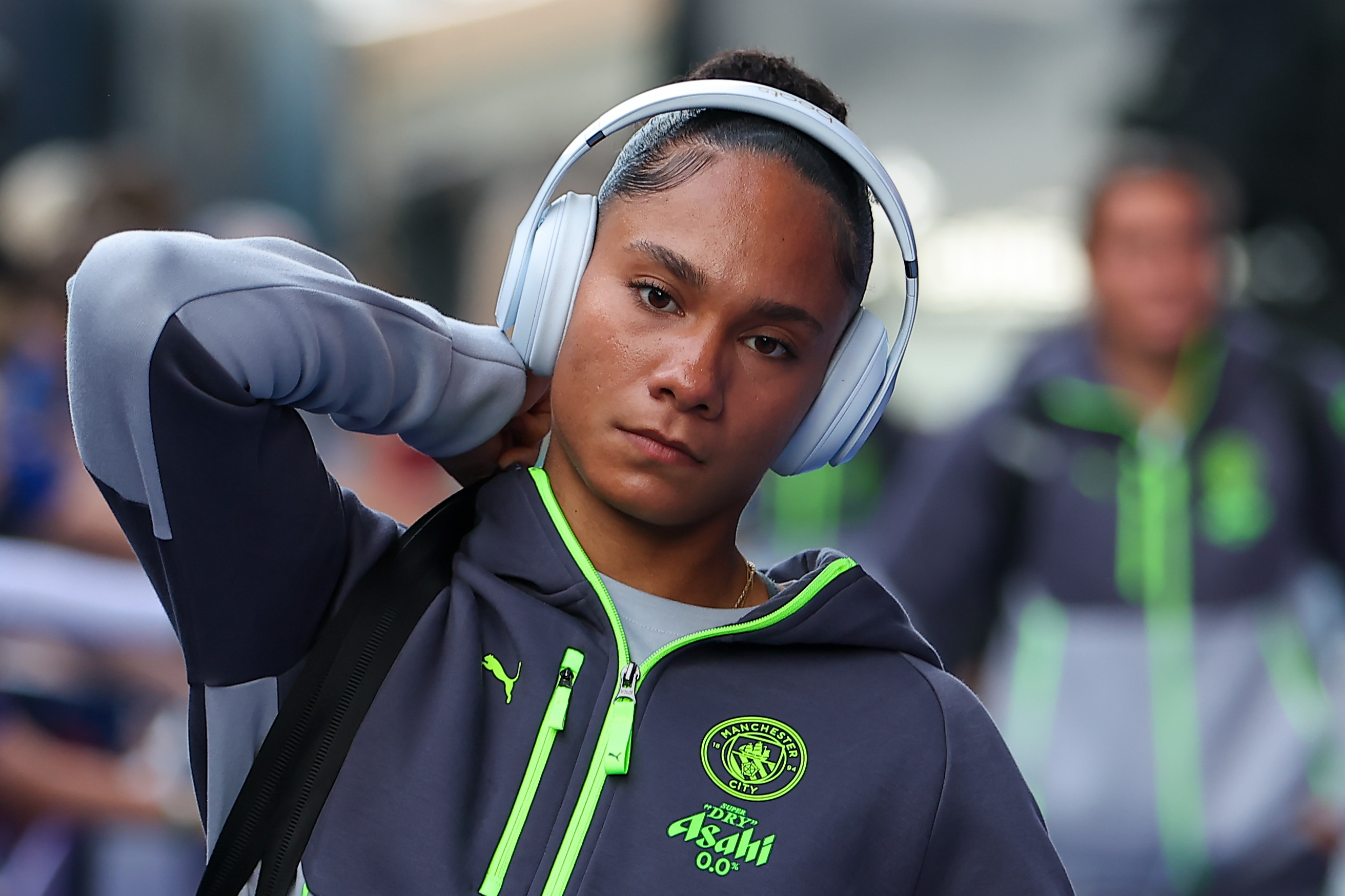 Manchester City Women defender Jade Rose arriving for a WSL match in September 2025