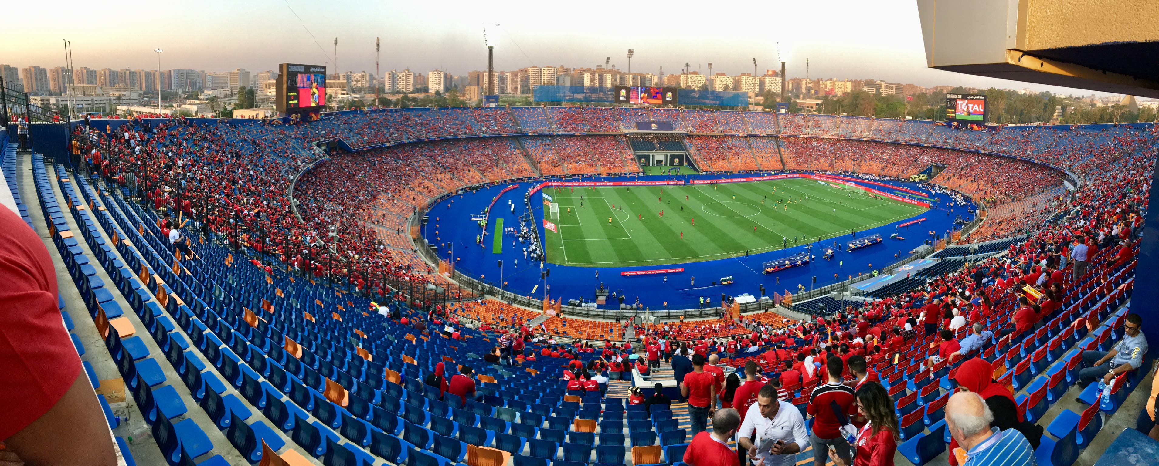 Panoramic view of Cairo International Stadium, where Egypt hosted Angola in their AFCON 2027 qualifier