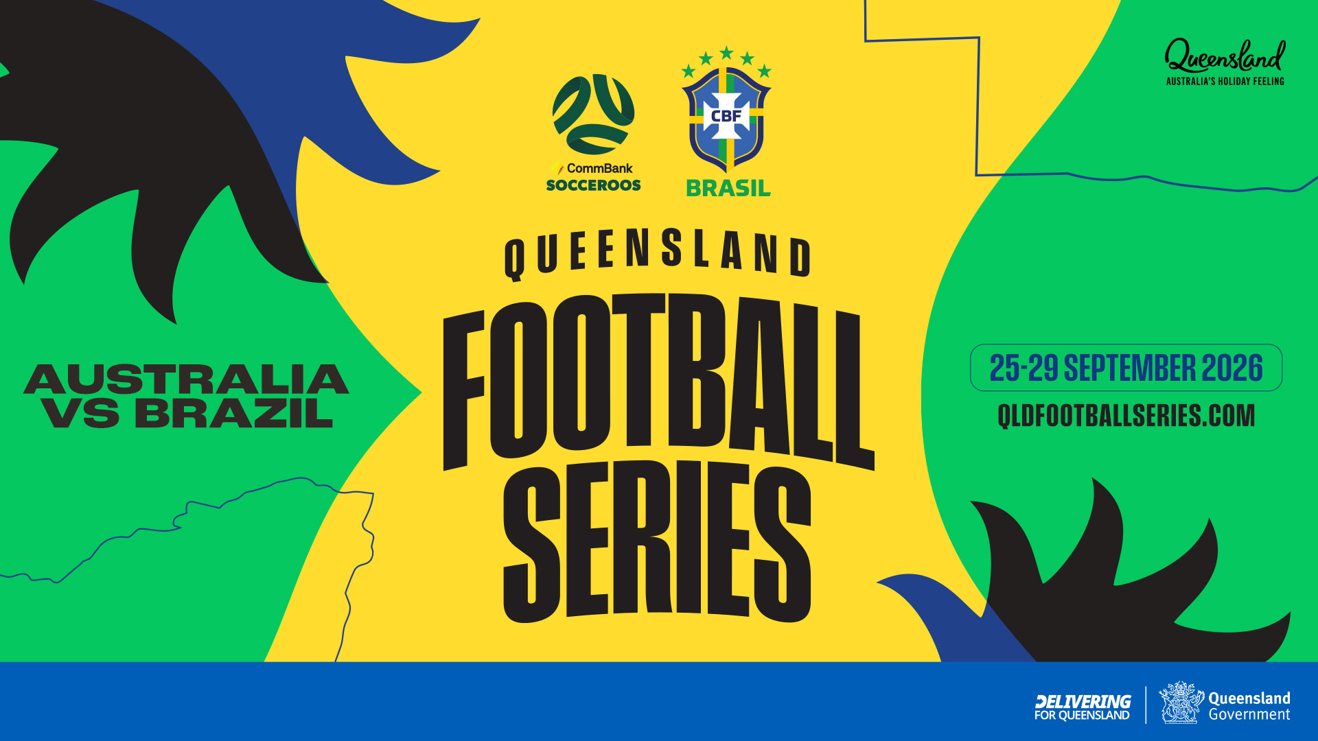 Australia vs Brazil Queensland Football Series graphic